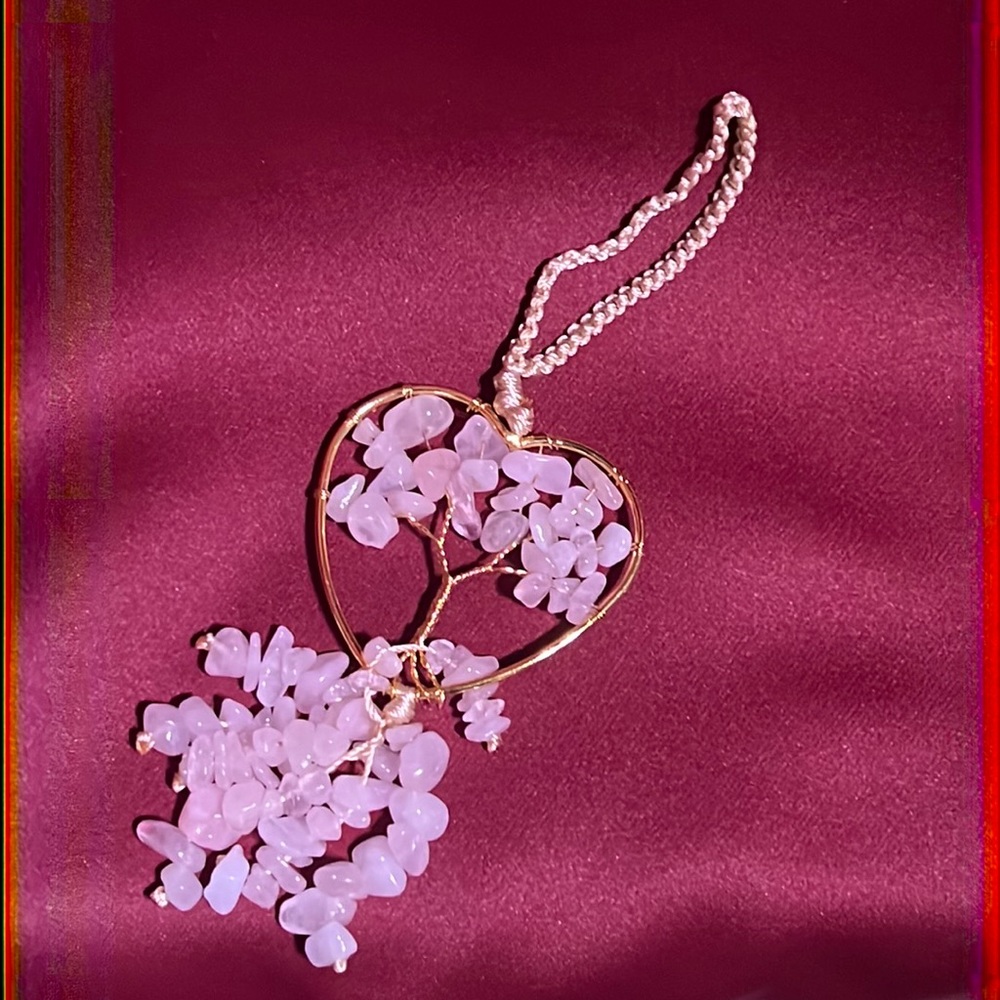 Rose Quartz Tree of Life Charm